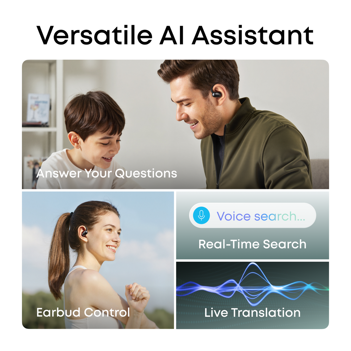 Soundcore AeroFit 2 AI-assistent | AI-översättning för en uppkopplad värld