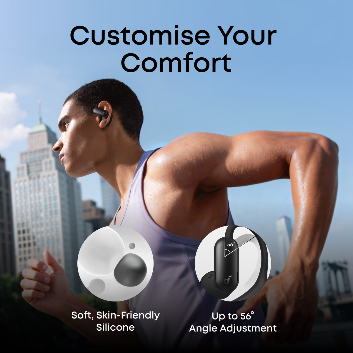 Soundcore AeroFit 2 Pro | 2-i-1 hybridhörlurar