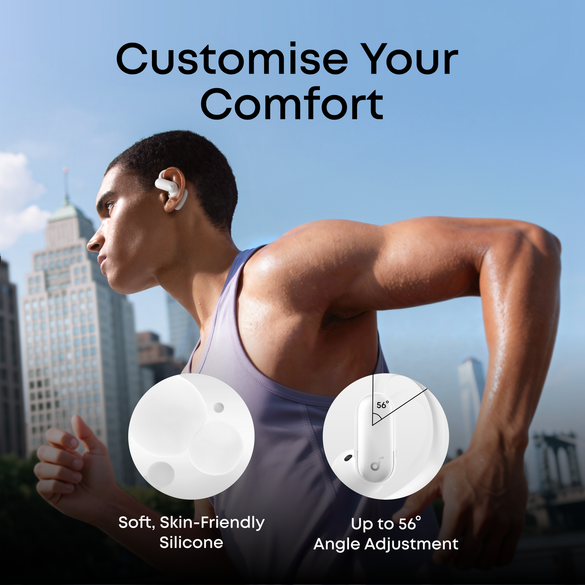 Soundcore AeroFit 2 Pro | 2-i-1 hybridhörlurar