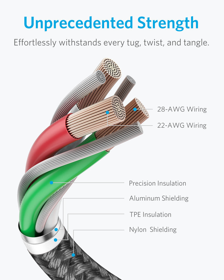 90 cm premium dubbelflätad nylon Lightning-kabel