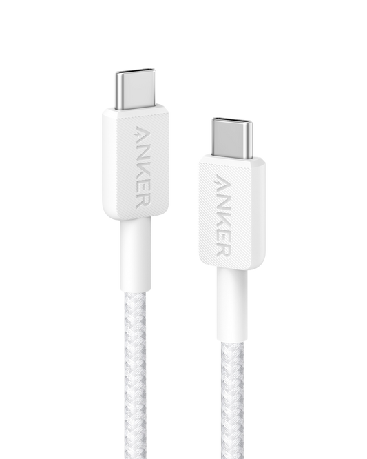 Anker 322 USB-C till USB-C-kabel (flätad 90 cm) - Vit