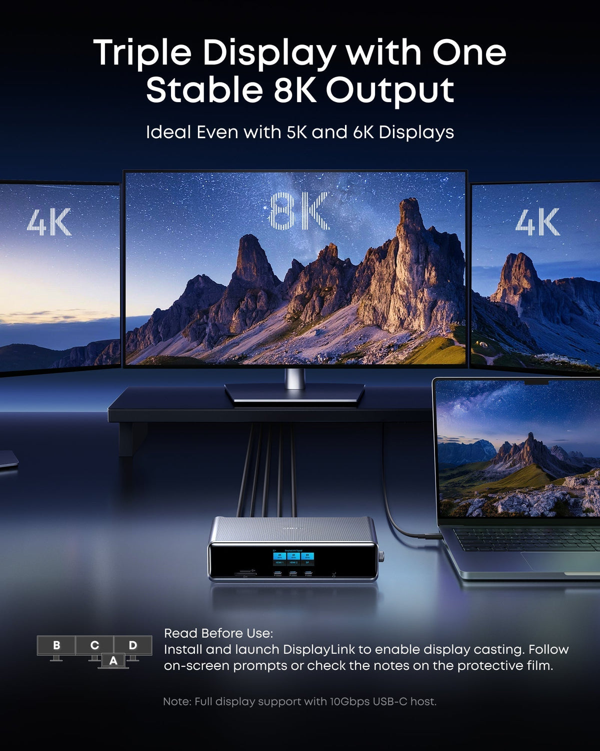 Anker Prime dockningsstation (14-i-1, trippel skärm, DisplayLink)