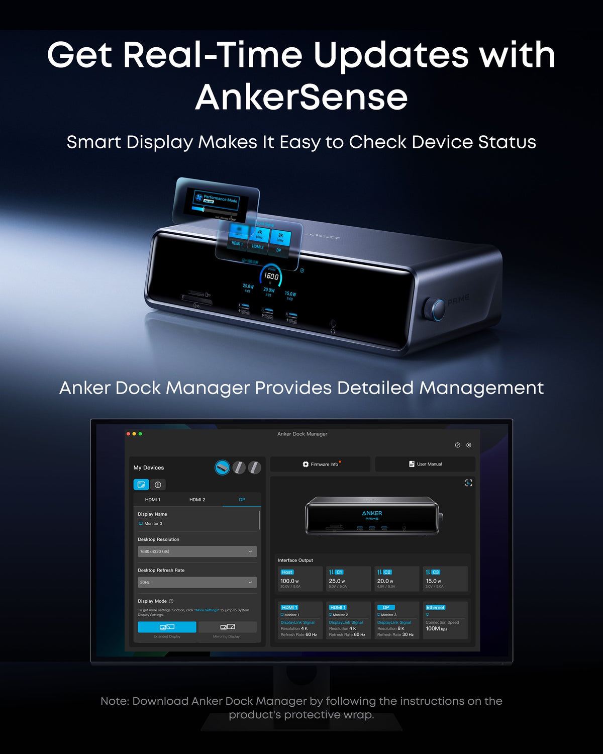 Anker Prime dockningsstation (14-i-1, trippel skärm, DisplayLink)