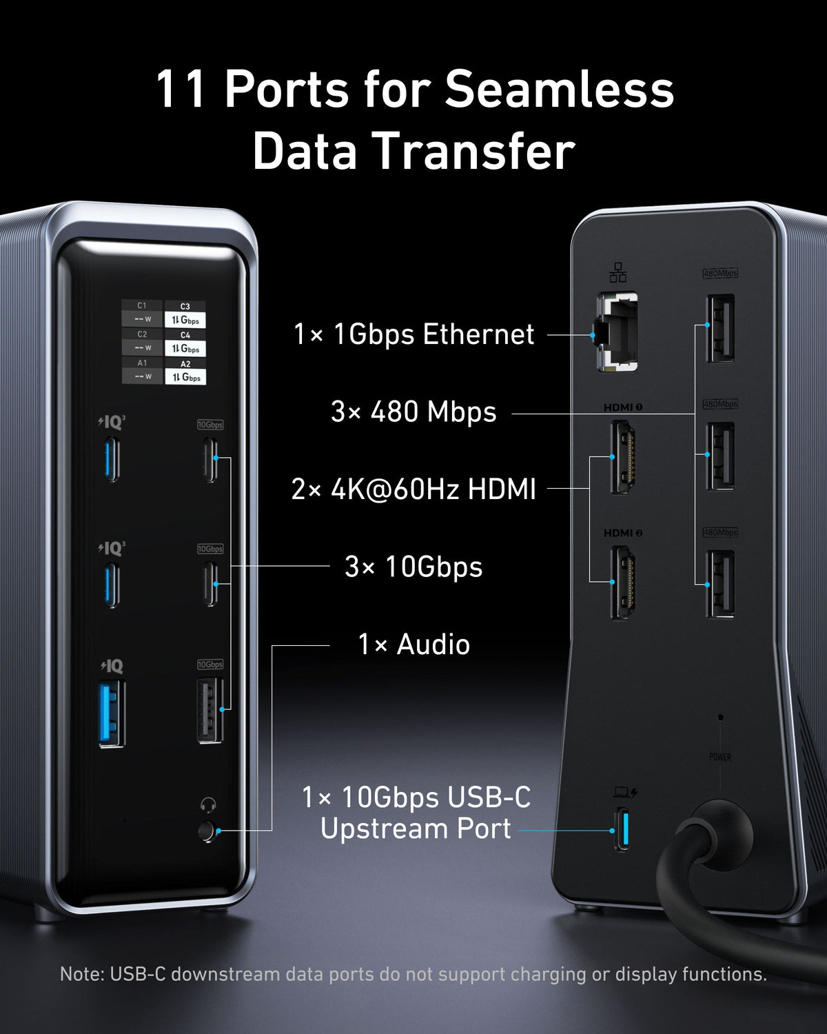 Anker Prime laddningsdockningsstation (14-i-1, dubbel skärm, 160W)