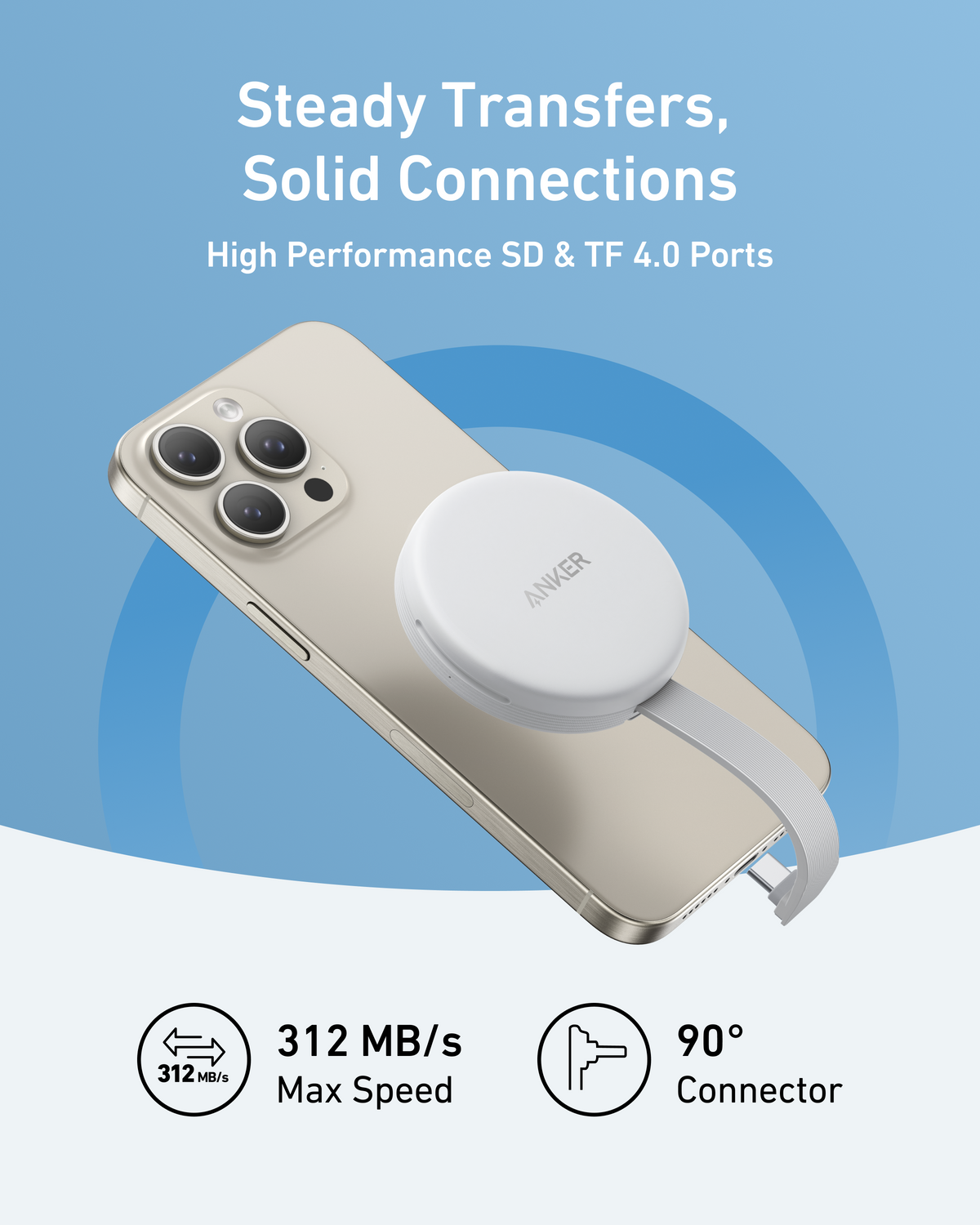 Anker MagGo USB-C-adapter (3-i-1, 10 Gbps, för iPhone)