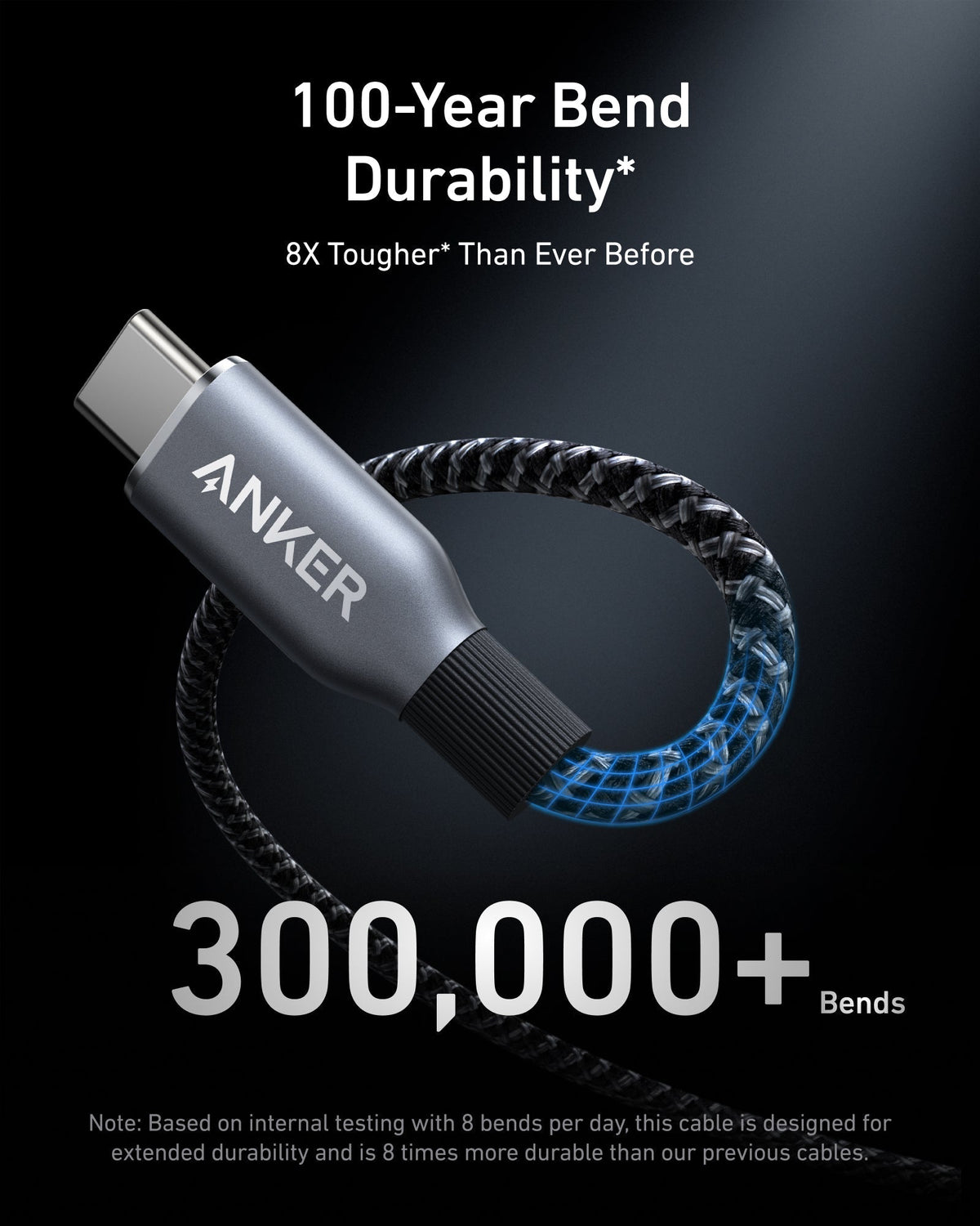 Anker Prime USB-C till USB-C-kabel (240 W, återvunnen flätad)