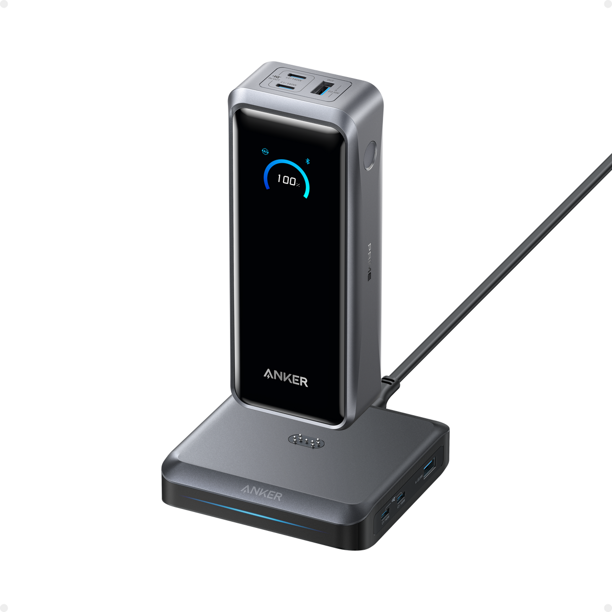 Anker Prime 26 250 mAh powerbank (300 W) + Anker Prime laddningsbas (150 W)