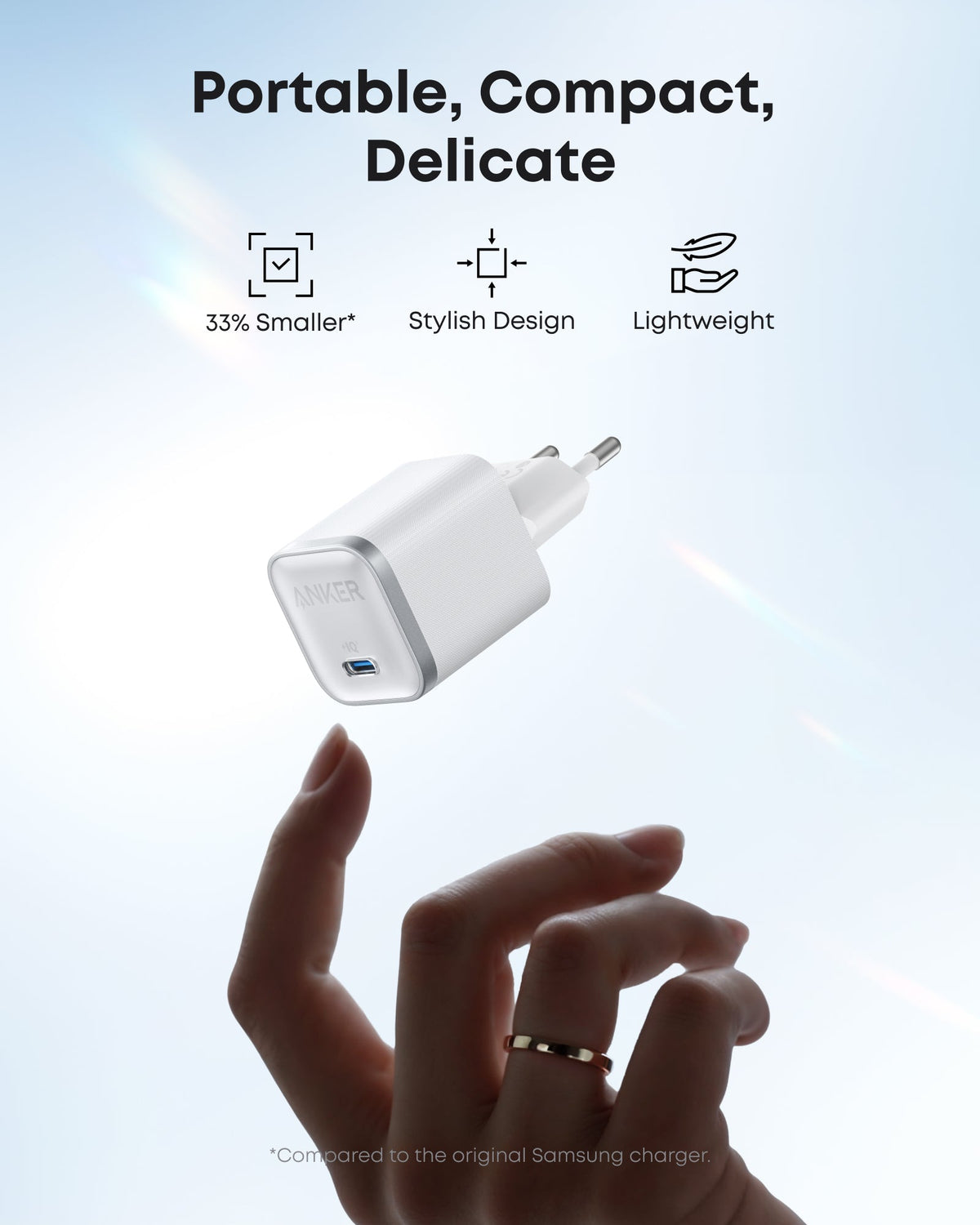 Anker Nano 45W Typ-C Snabbladdare (180 cm kabel ingår)
