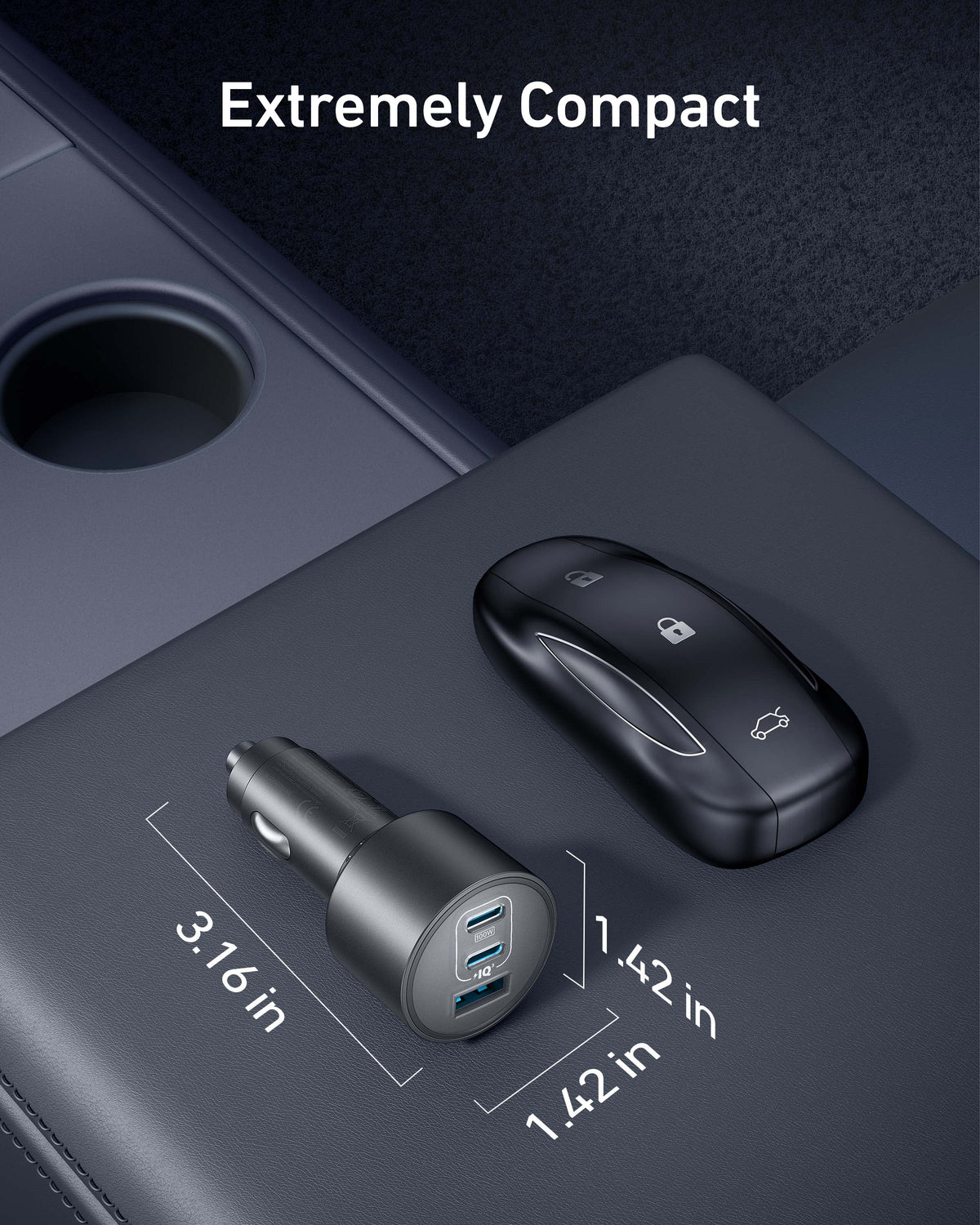 Anker Nano billaddare (167,5 W, 3 portar)
