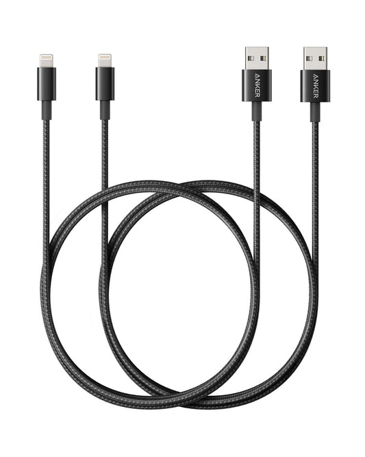 90 cm premium dubbelflätad nylon Lightning-kabel