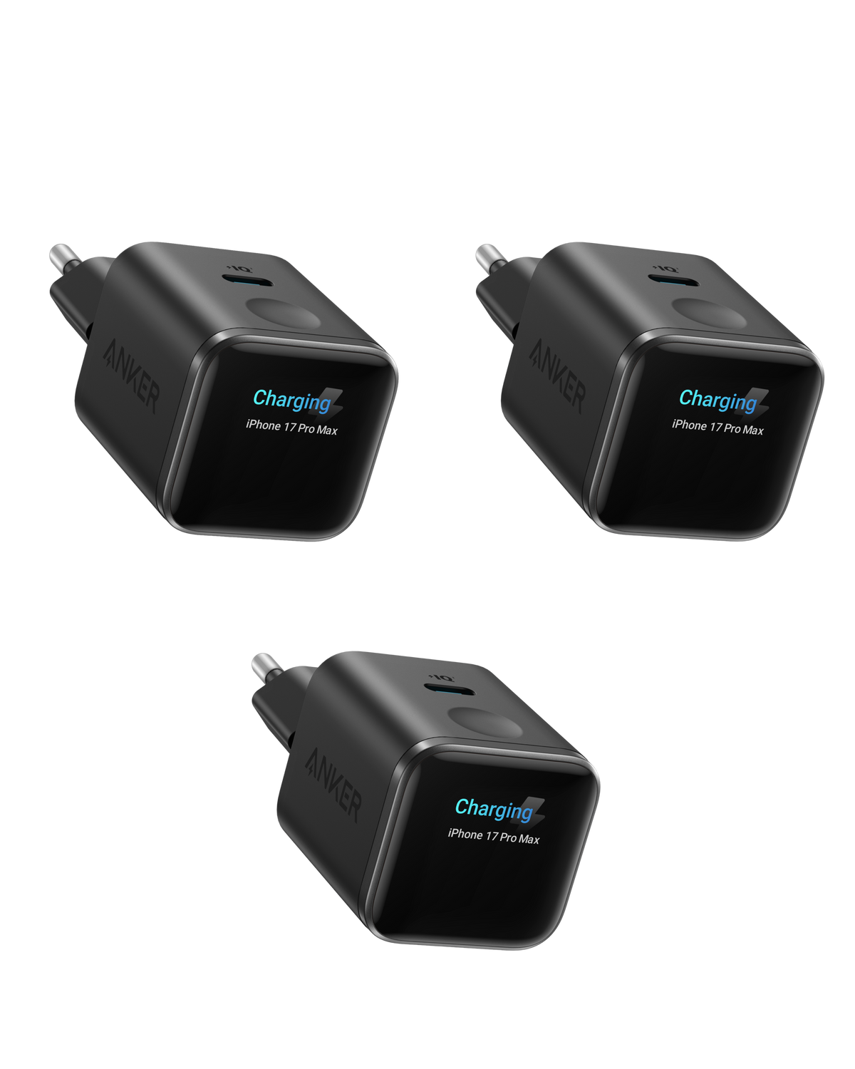Anker Nano 45W Smart Display-laddare (3-pack)
