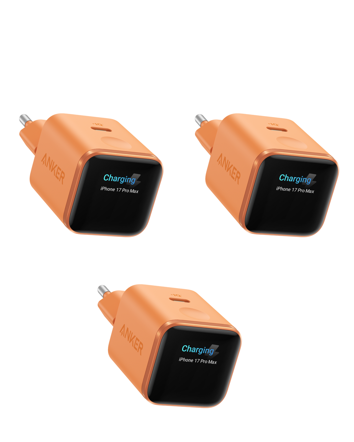 Anker Nano 45W Smart Display-laddare (3-pack)