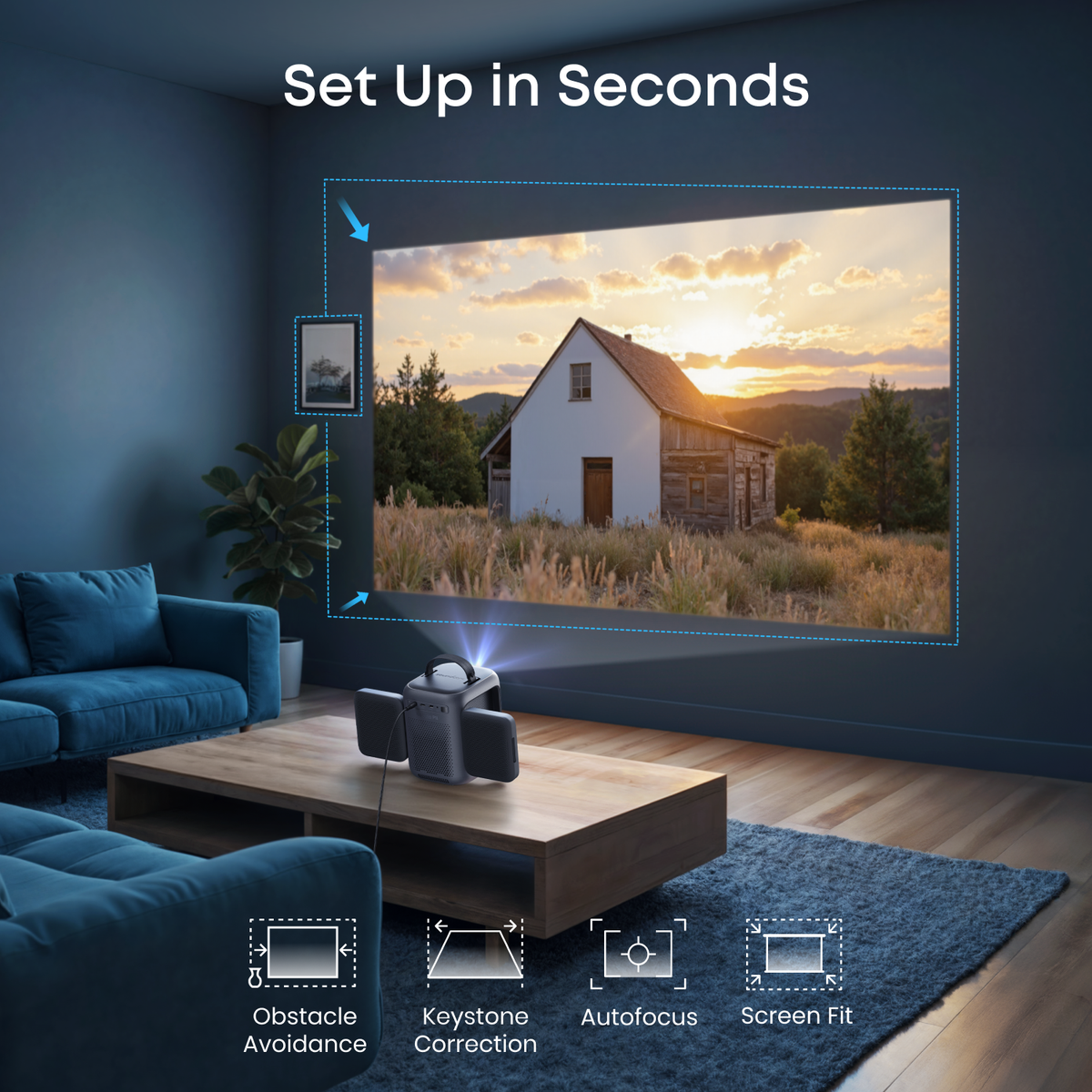 Soundcore Nebula P1i | Världens första smarta bärbara projektor med fällbara högtalare