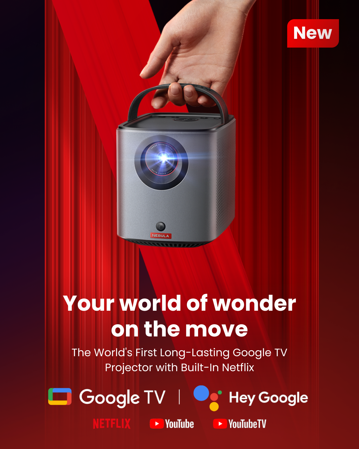 Nebula Mars 3 Air | Bärbar Google TV-projektor