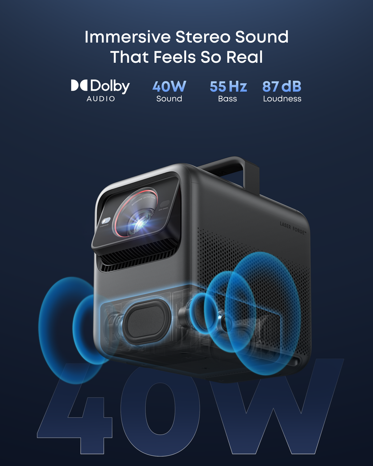 Nebula X1 | 4K trippellaserprojektor med Dolby Audio (renoverad)