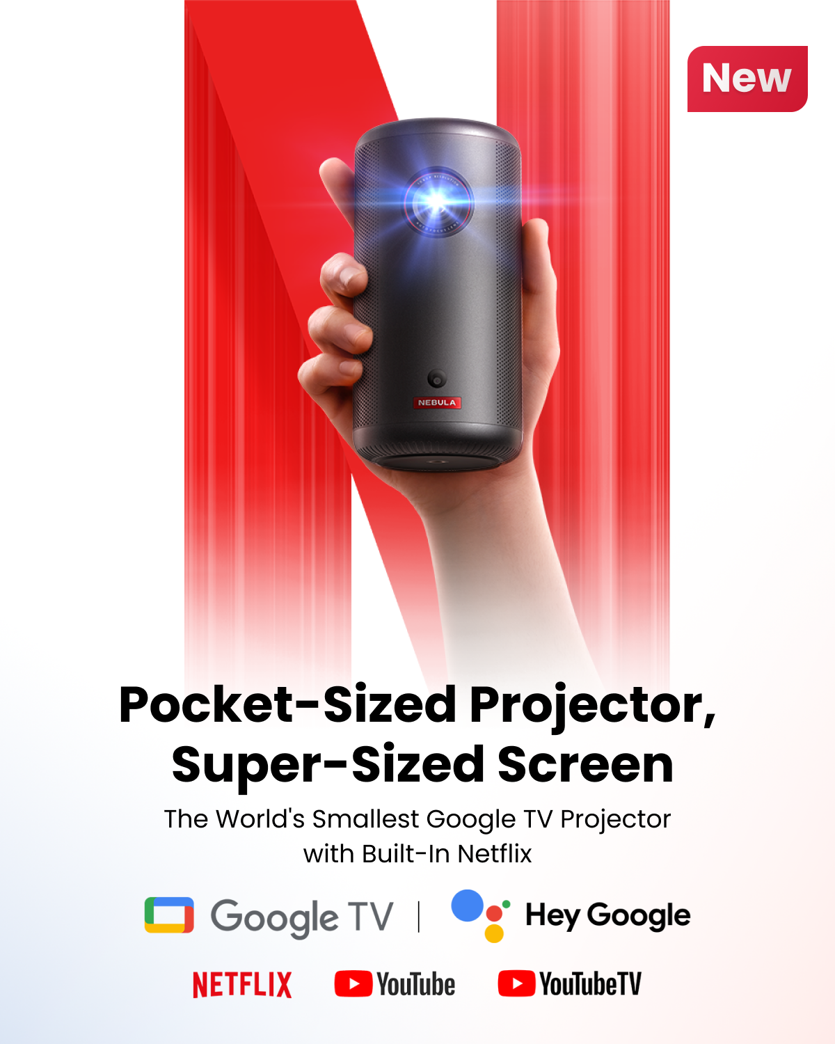 Nebula Capsule 3 (Ny) | 1080p Mini Google TV-projektor