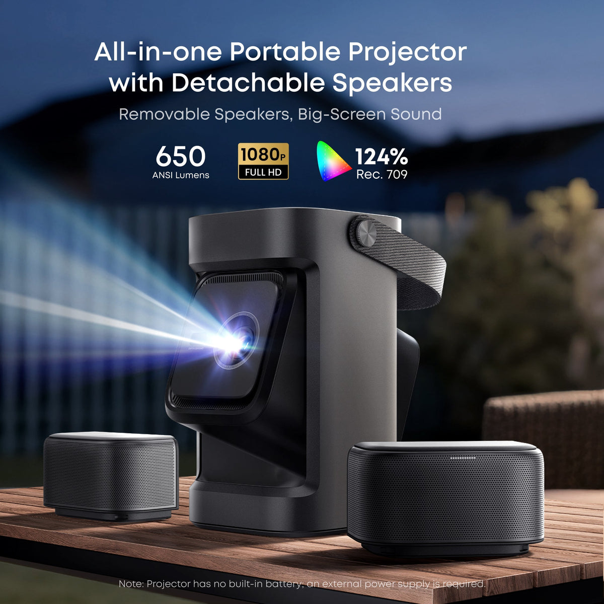 Soundcore Nebula P1 | Bärbar projektor med avtagbara högtalare