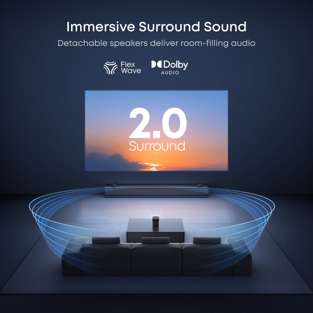 Soundcore Nebula P1 | Bärbar projektor med avtagbara högtalare