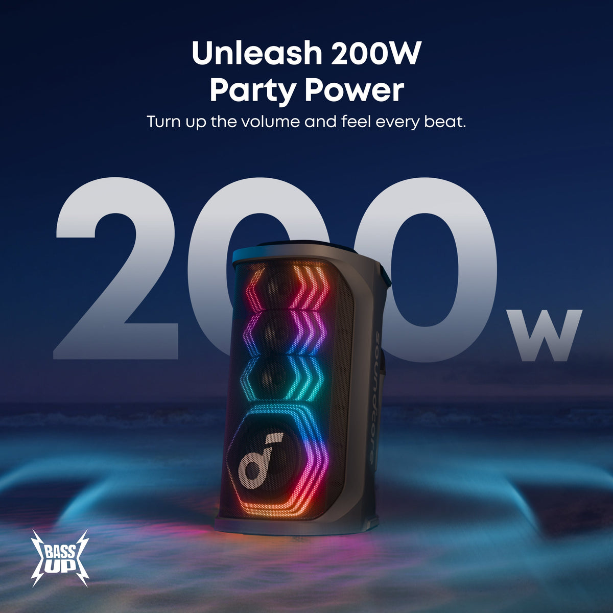 Soundcore Rave 3S | AI Karaoke Partyhögtalare med 200W ljud