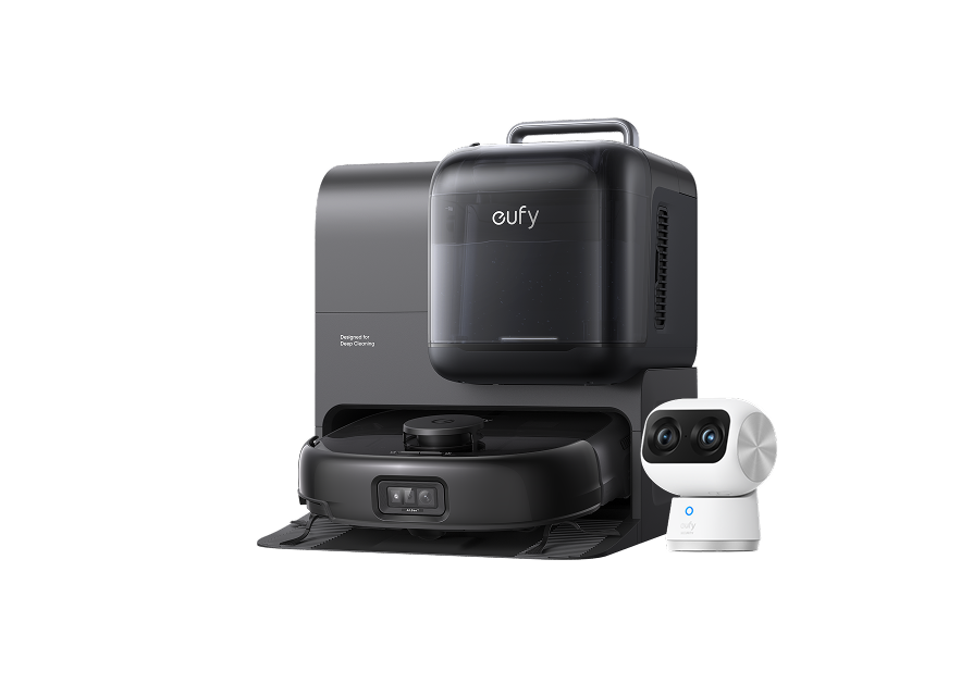 eufy robotdammsugare Omni E28 + eufy inomhuskamera S350