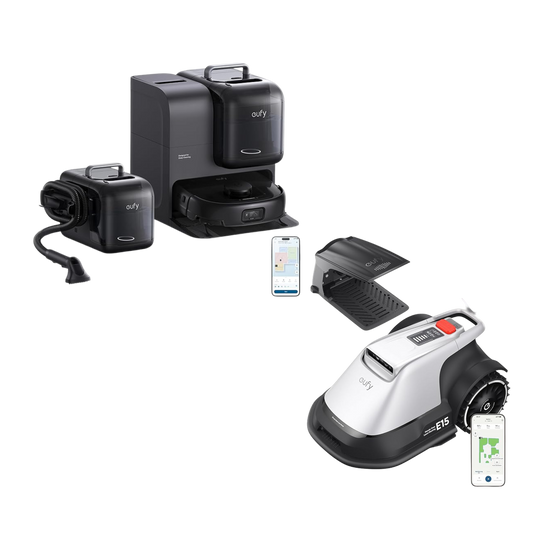 eufy robotdammsugare Omni E28 + eufy robotgräsklippare E15