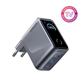 Anker Prime-laddare (160W, 3 portar, smart skärm)