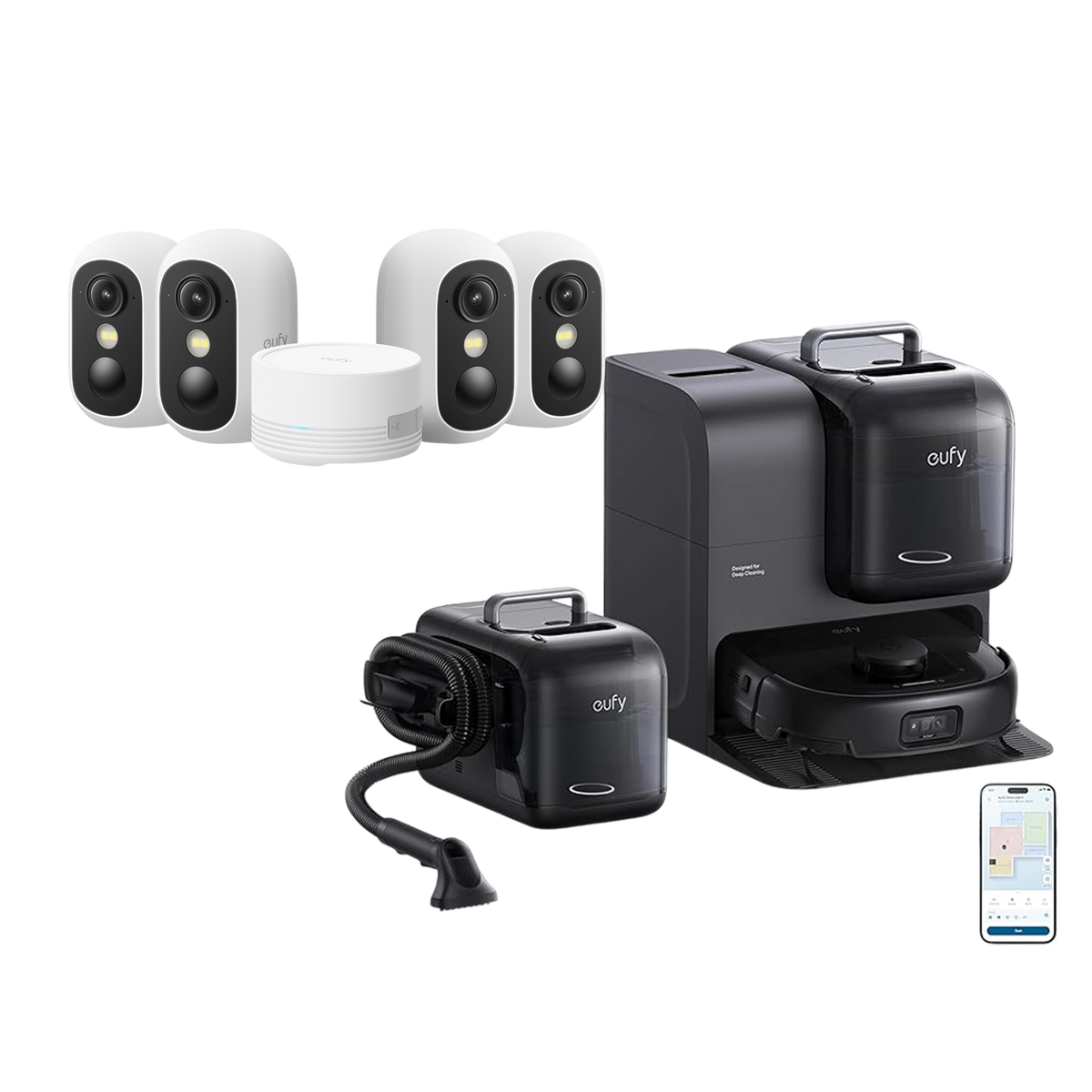 eufyCam C35 4-Cam Kit + eufy Robot Vacuum Omni E28