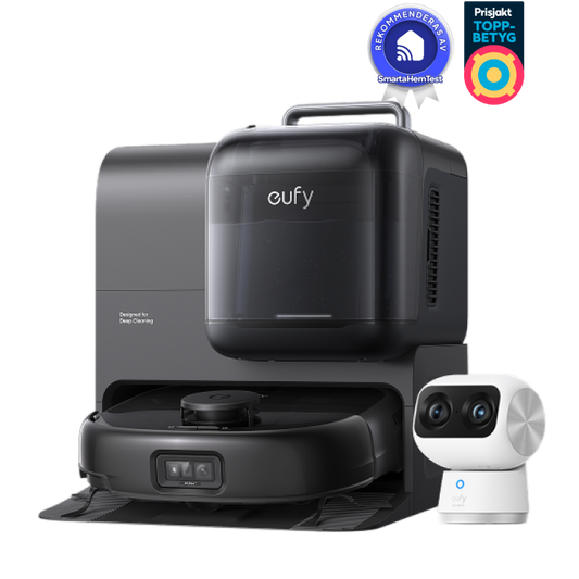 eufy robotdammsugare Omni E28 + eufy inomhuskamera S350