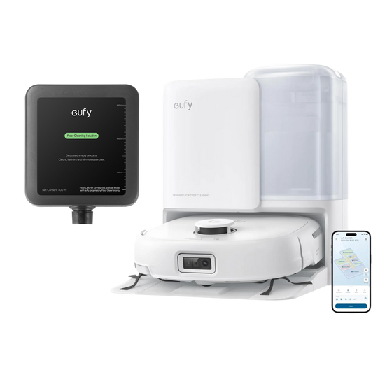 eufy robotdammsugare Omni E25 Vit + Rengöringslösning