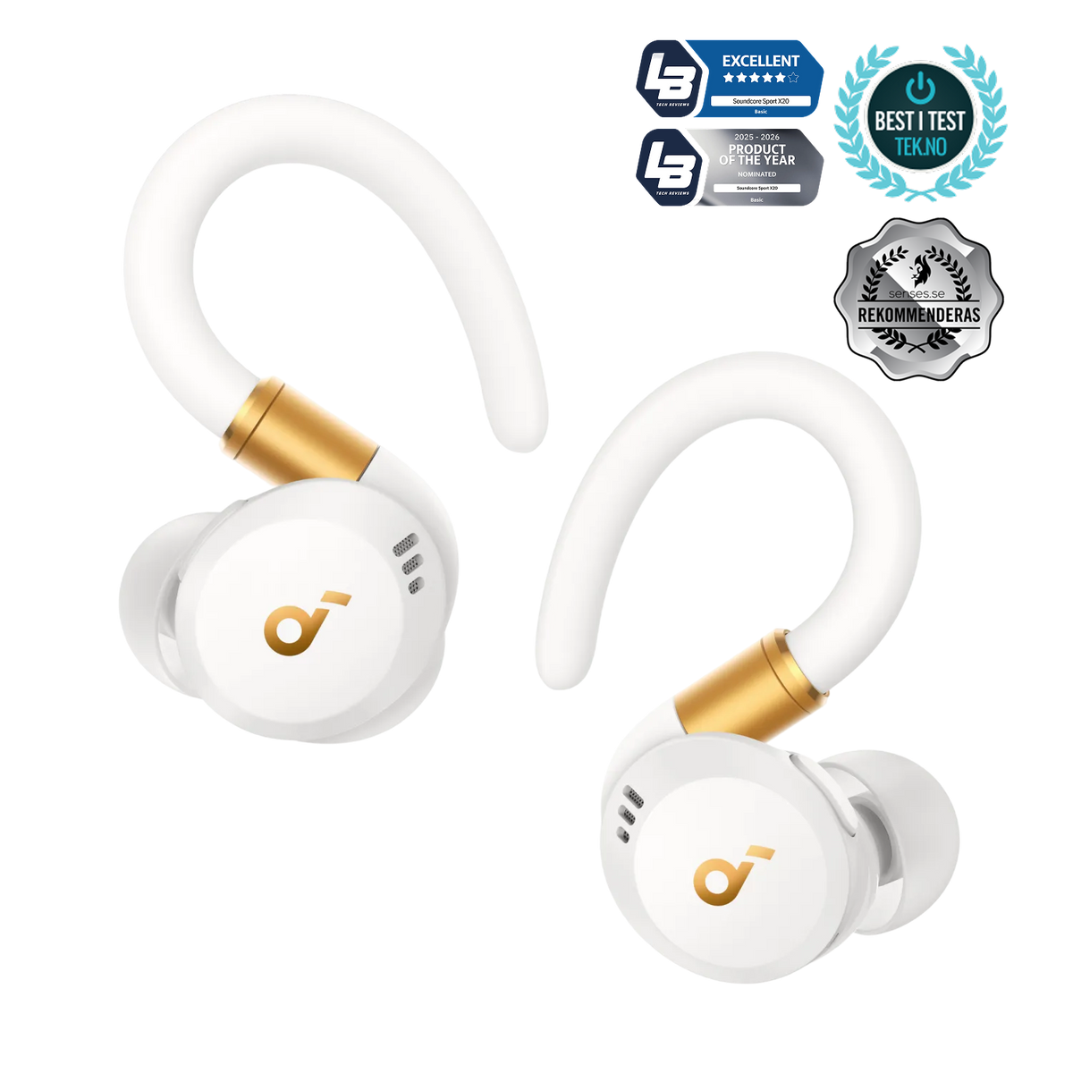 Soundcore Sport X20 | Bekväma sporthörlurar med krok och in-ear-krok
