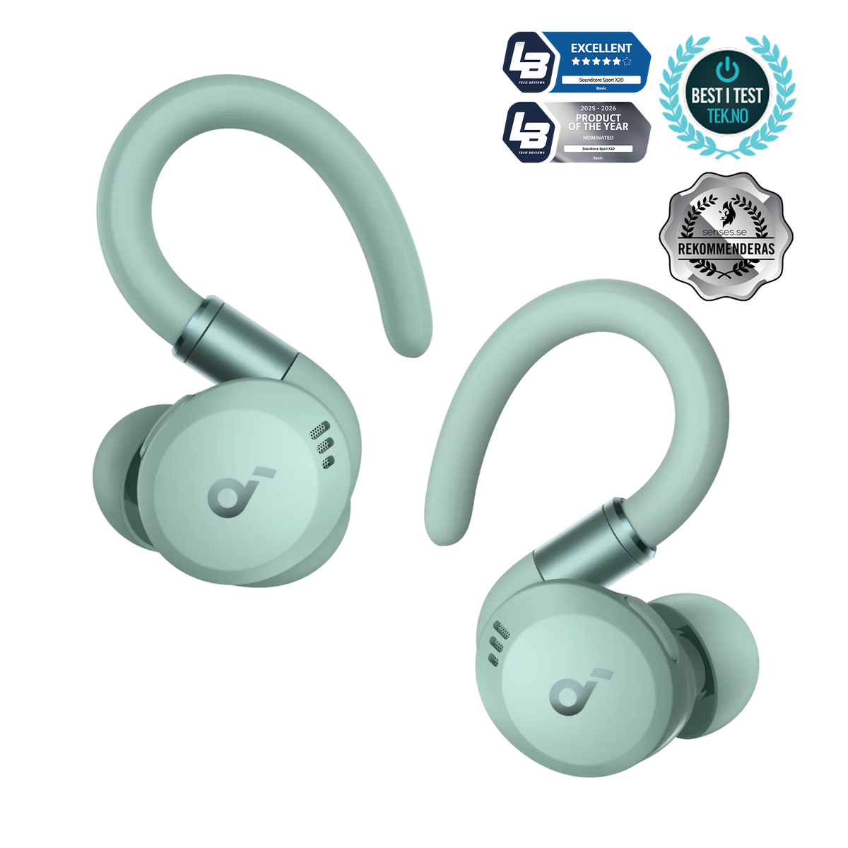 Soundcore Sport X20 | Bekväma sporthörlurar med krok och in-ear-krok
