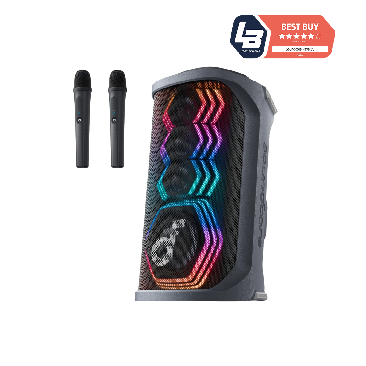Soundcore Rave 3S | AI Karaoke Partyhögtalare med 200W ljud