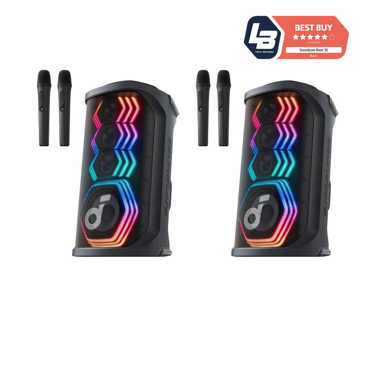 Soundcore Rave 3S | AI Karaoke Partyhögtalare med 200W ljud