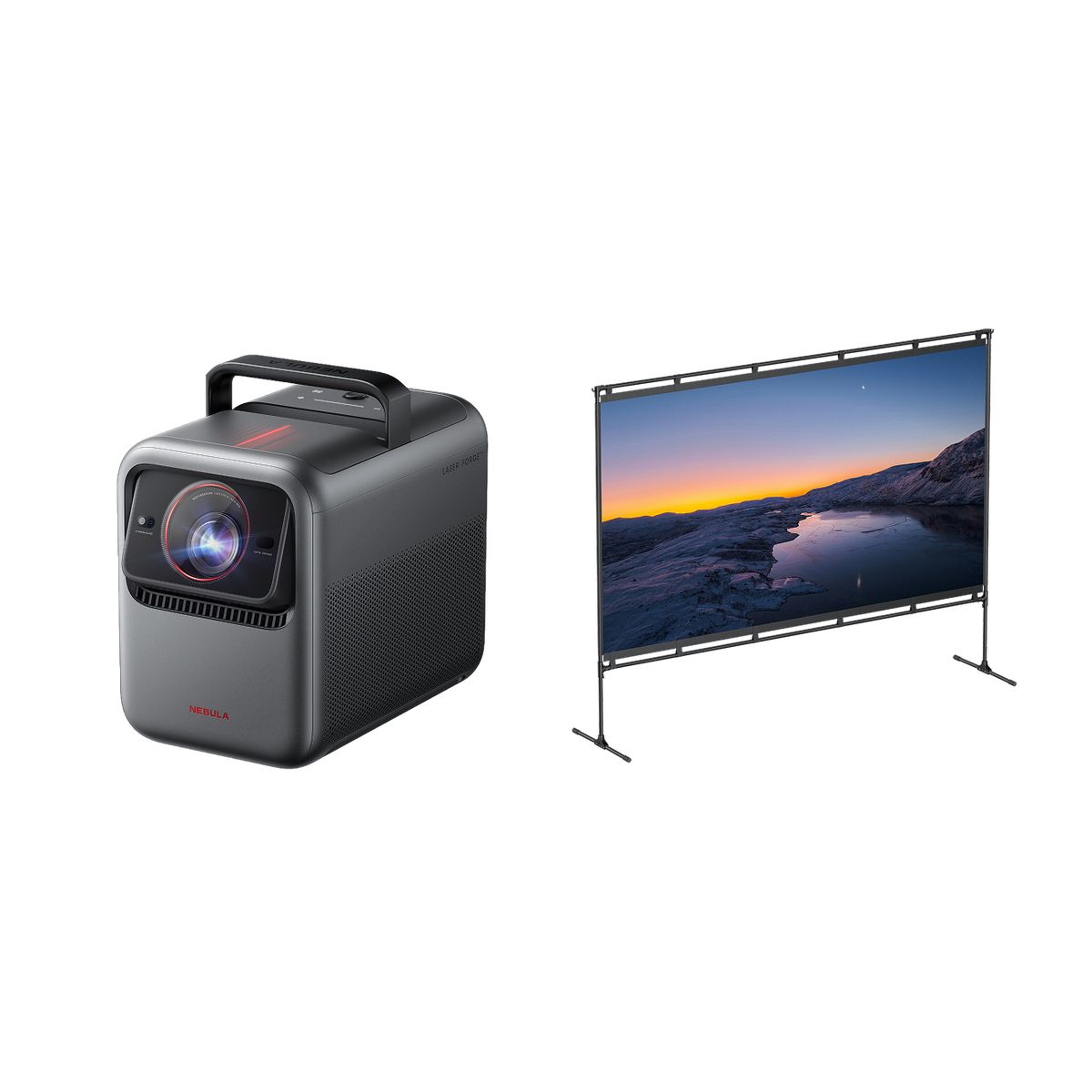 Nebula X1 + Nebula 100-tums projektorduk för hemmabruk