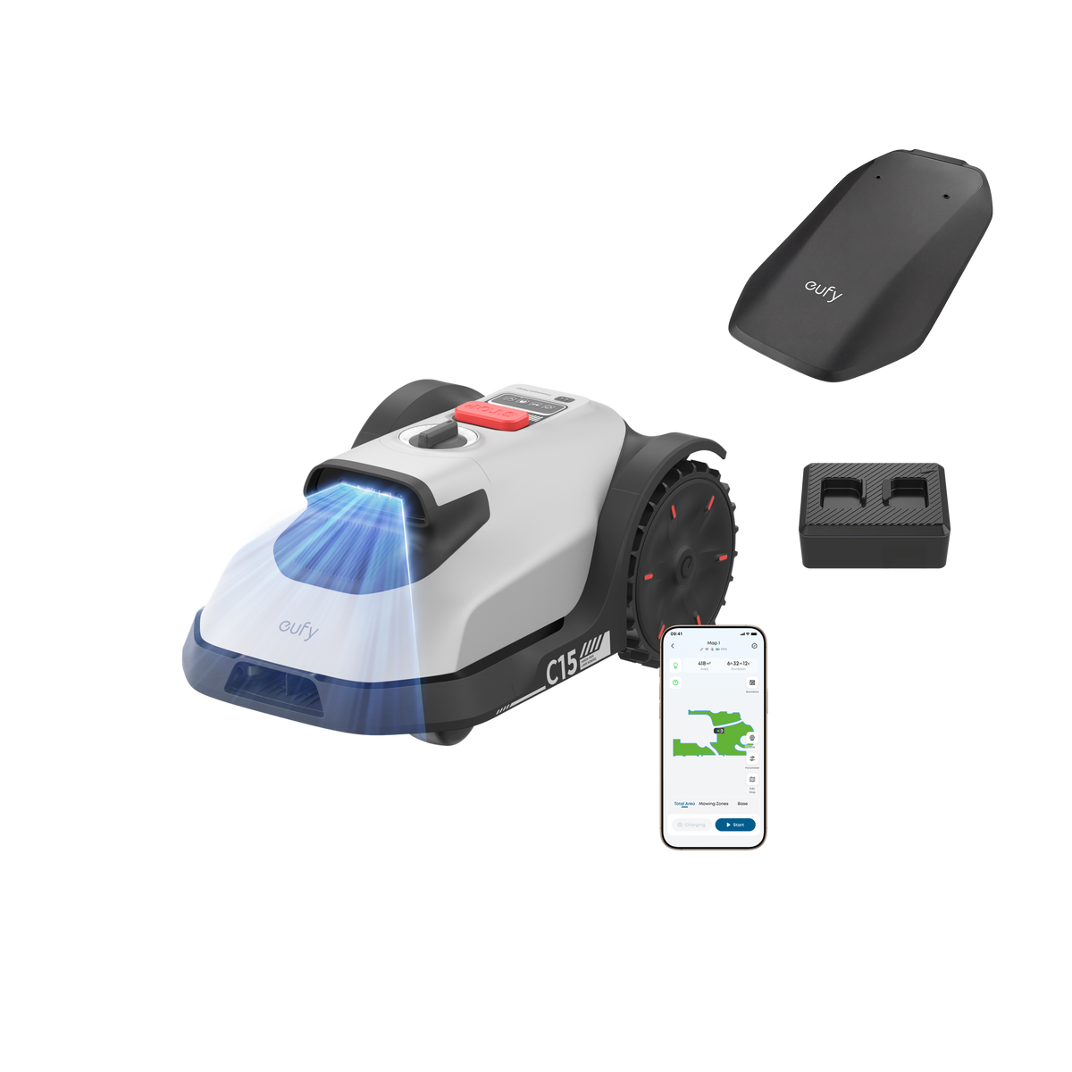 eufy robotgräsklippare C15 + 4G-modul + solskyddstak