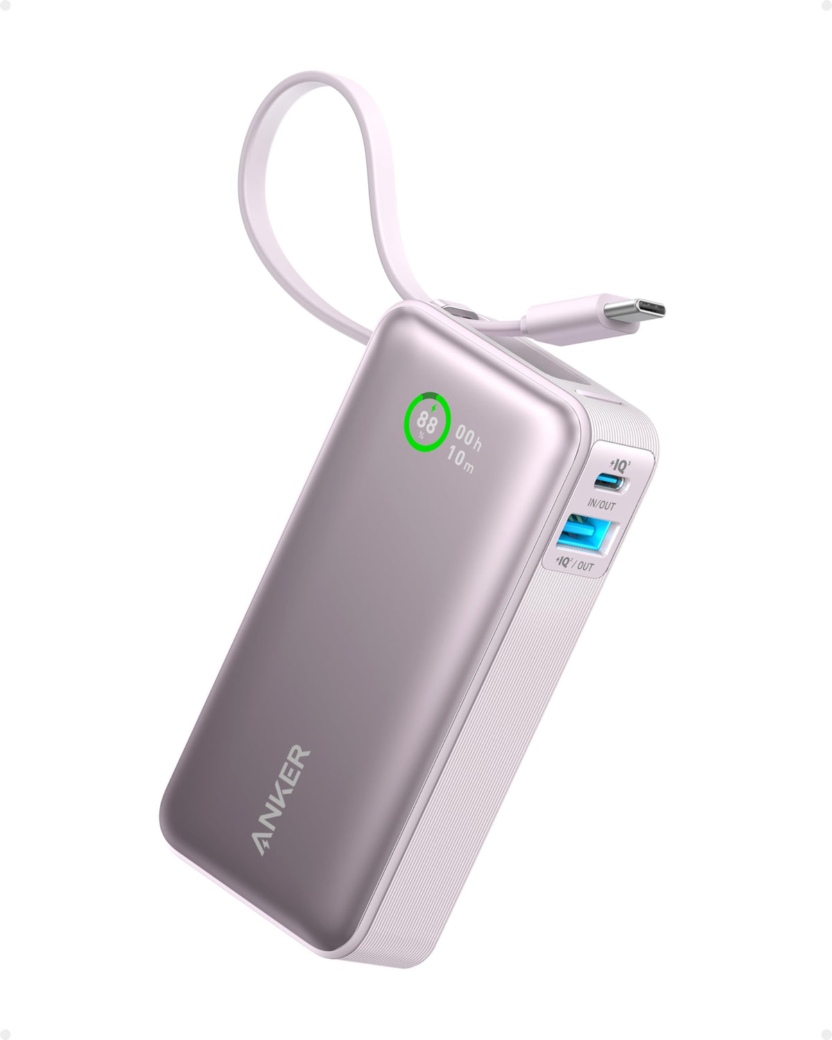 Anker Nano Powerbank (30W, inbyggd USB-C-kabel)