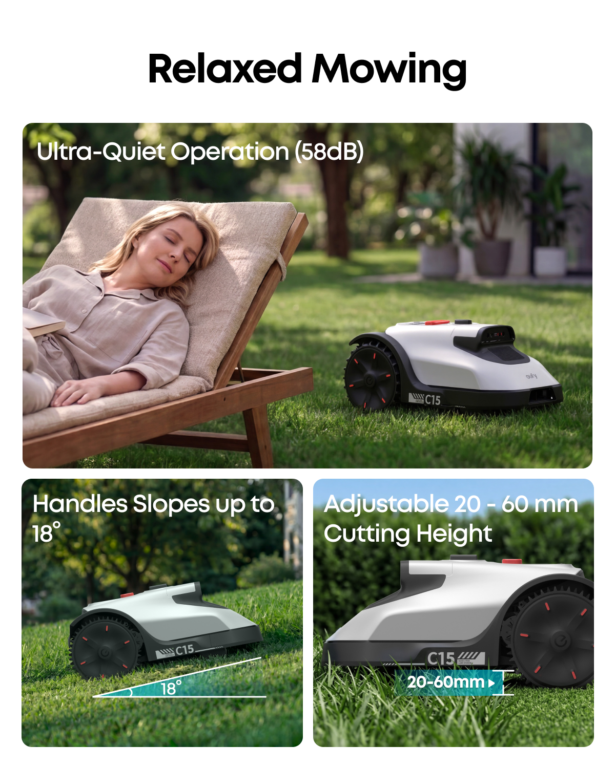 eufy robotgräsklippare C15 (med garage)
