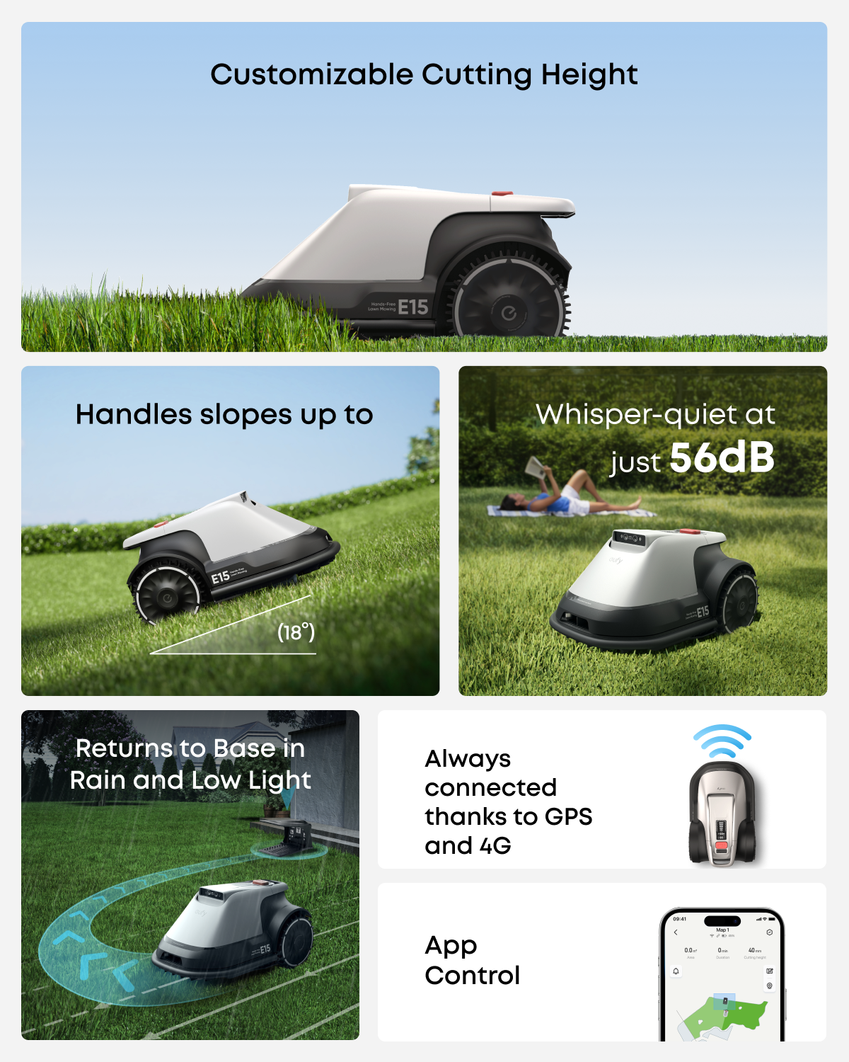 eufy robotdammsugare Omni E28 + eufy robotgräsklippare E15