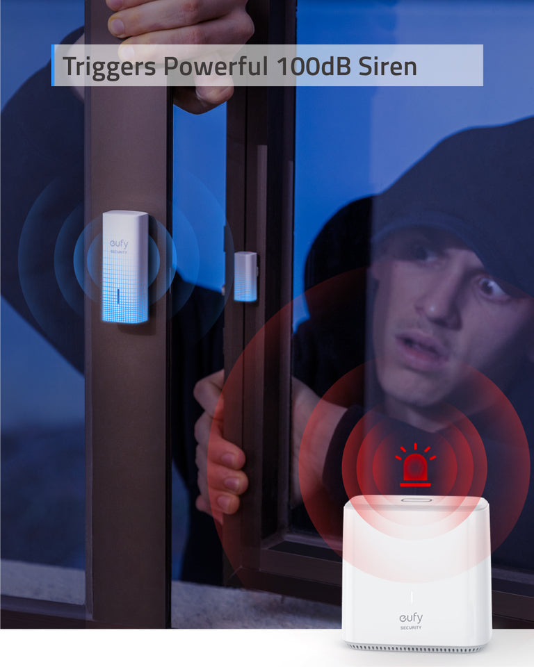 eufy SECURITY for triggers powerful 100dB siren with door sensor