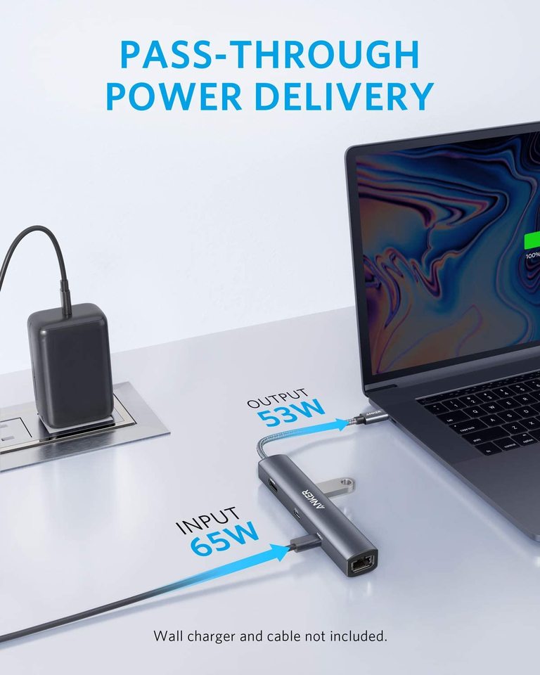 Anker <b>543</b> USB-C-hubb (6-i-1, smal)