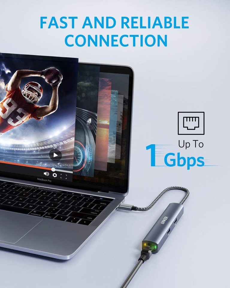 Anker <b>543</b> USB-C-hubb (6-i-1, smal)