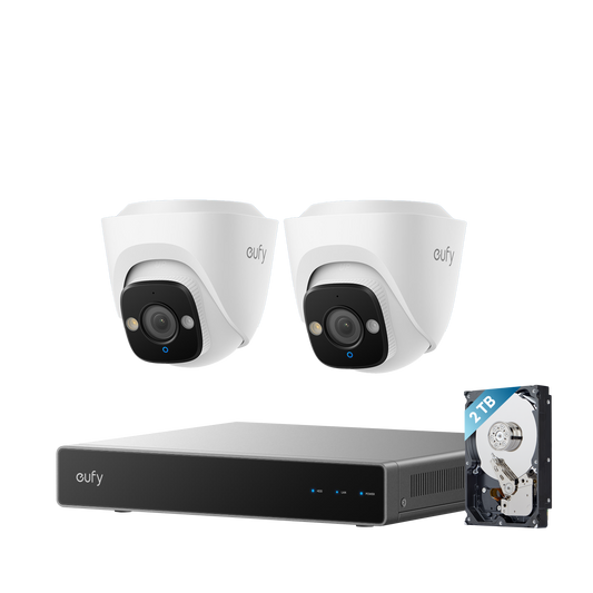 eufy säkerhetskamera PoE E41 (2-pack) + eufy nätverksvideoinspelare S4