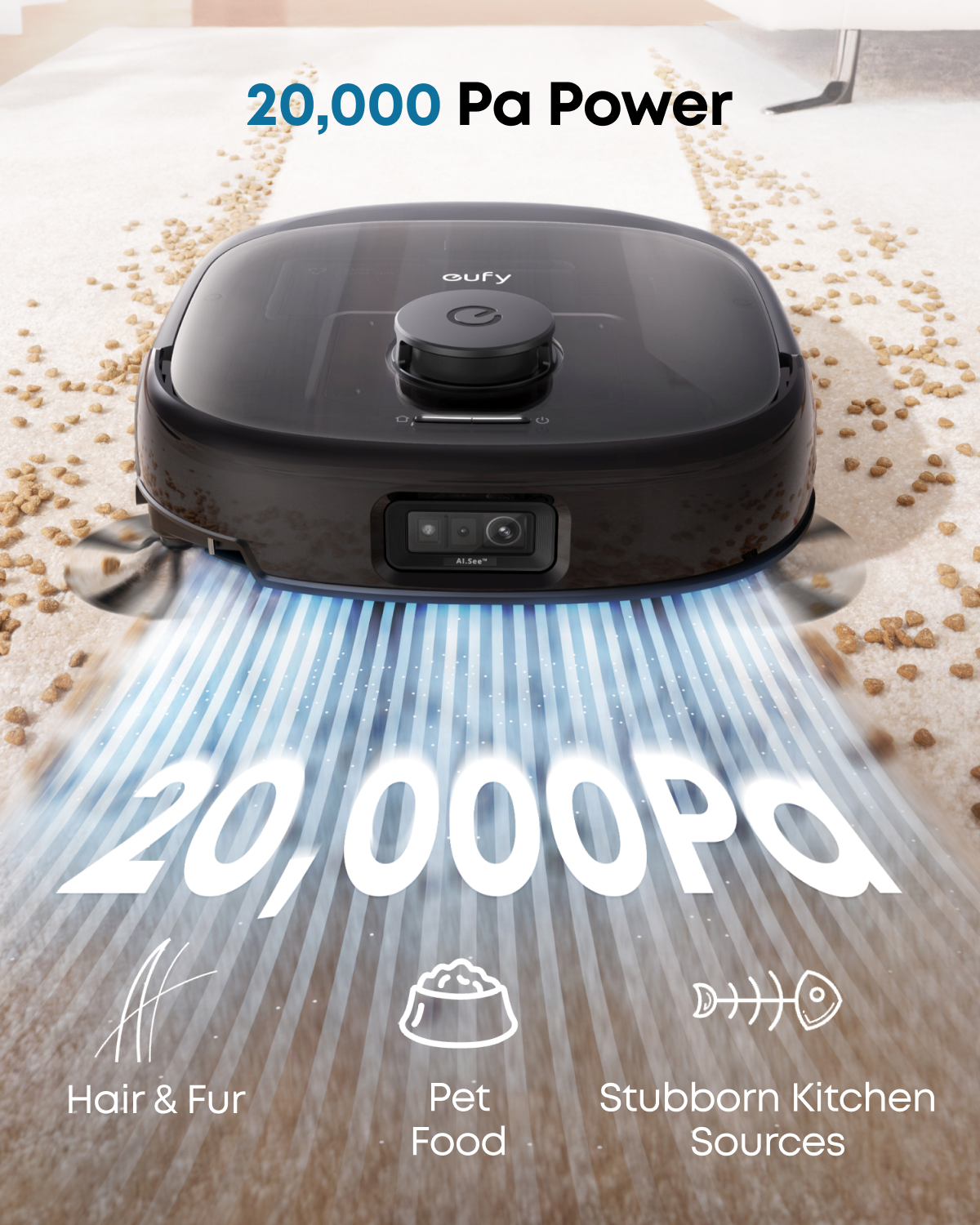 eufy robotdammsugare Omni E28 + eufy inomhuskamera S350