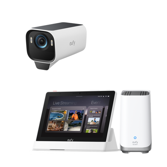 eufy Smart Display E10 + HomeBase S380 + eufyCam S3 Pro tilläggskamera