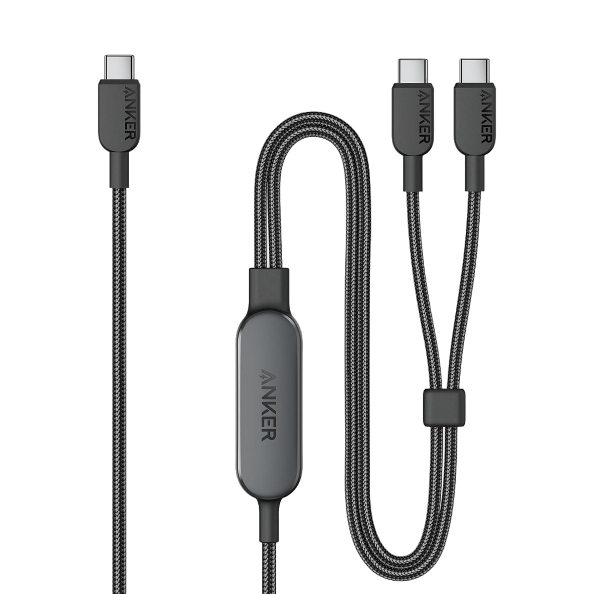 Anker 2-i-1 USB-C till USB-C-kabel (1,2 m, 140 W, flätad)