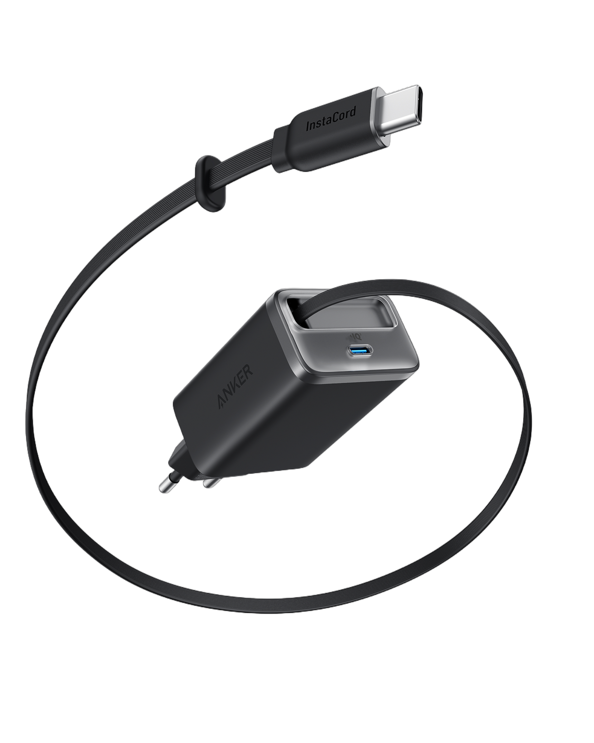 Anker Nano-laddare (35W, inbyggd utdragbar USB-C-kabel)