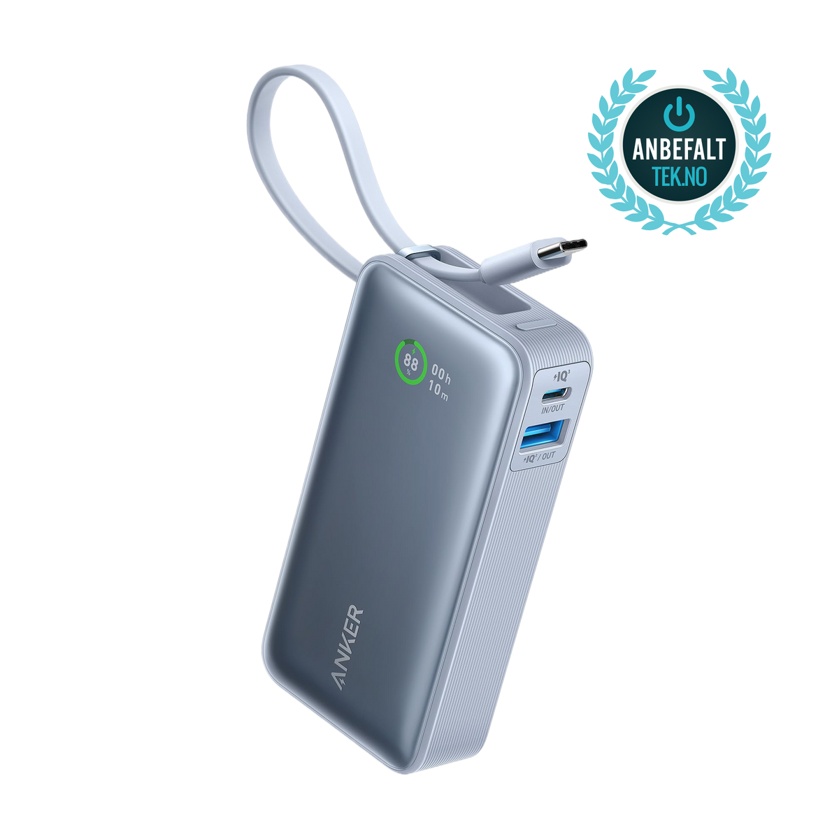 Anker Nano Powerbank (30W, inbyggd USB-C-kabel)
