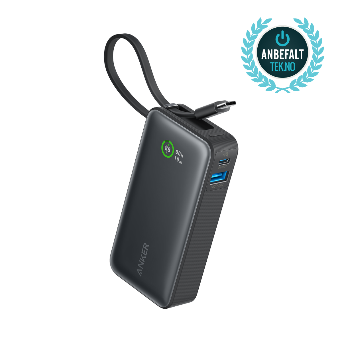Anker Nano Powerbank (30W, inbyggd USB-C-kabel)