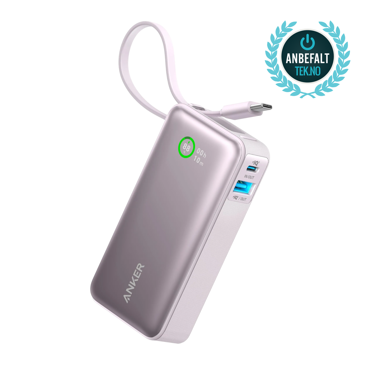 Anker Nano Powerbank (30W, inbyggd USB-C-kabel)