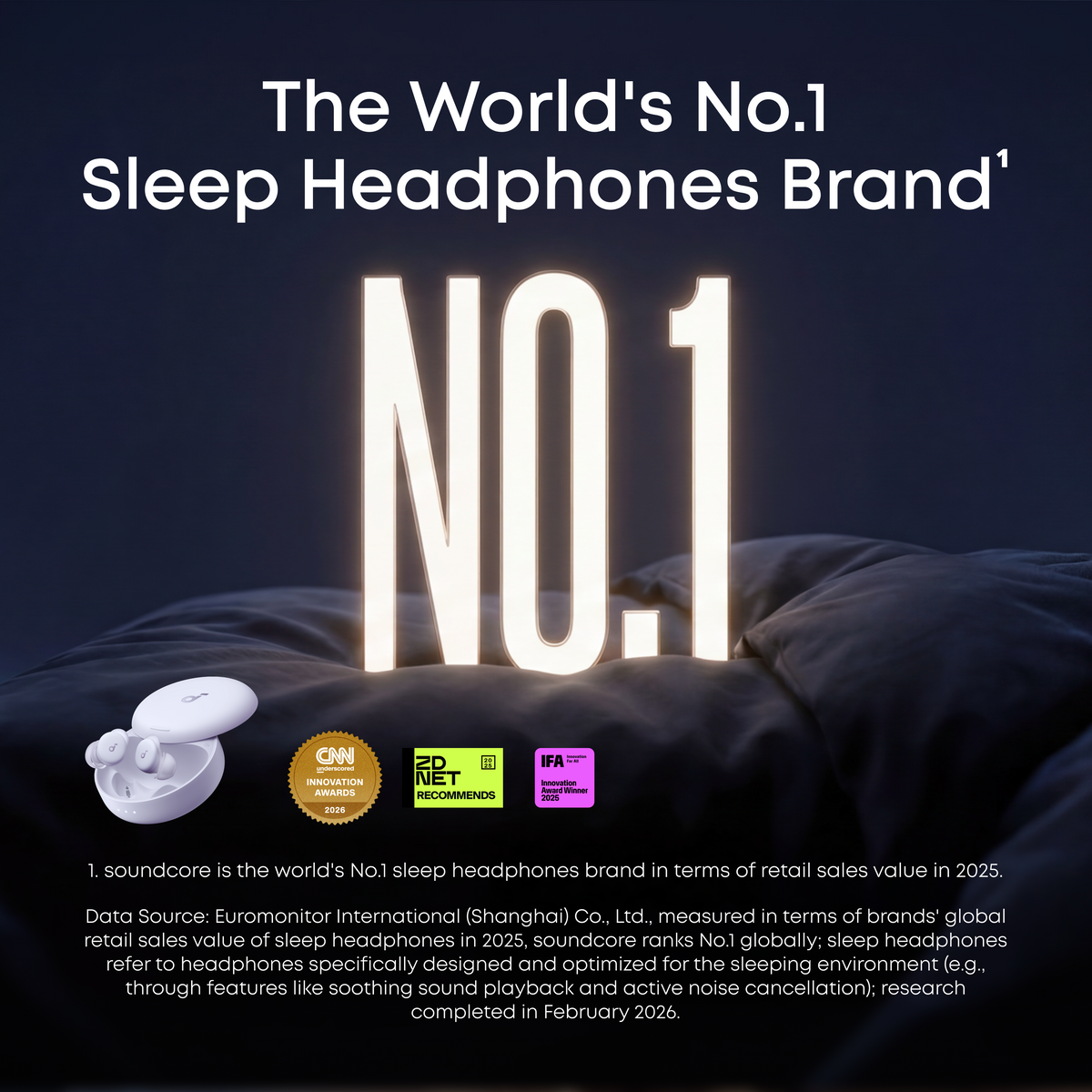 Soundcore Sleep A30 | Världens första smarta ANC-sömnhörlurar